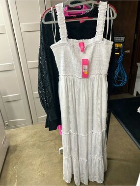 NWT Lilly Pulitzer Hadley Smocked Maxi Dress with Wide Straps